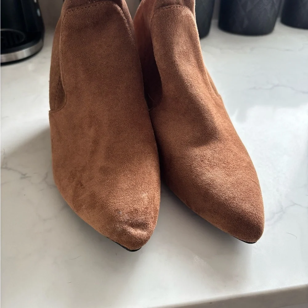 Suede Over the Knee Boots - Size 9 - 3” Block Heel - Pointed Toe